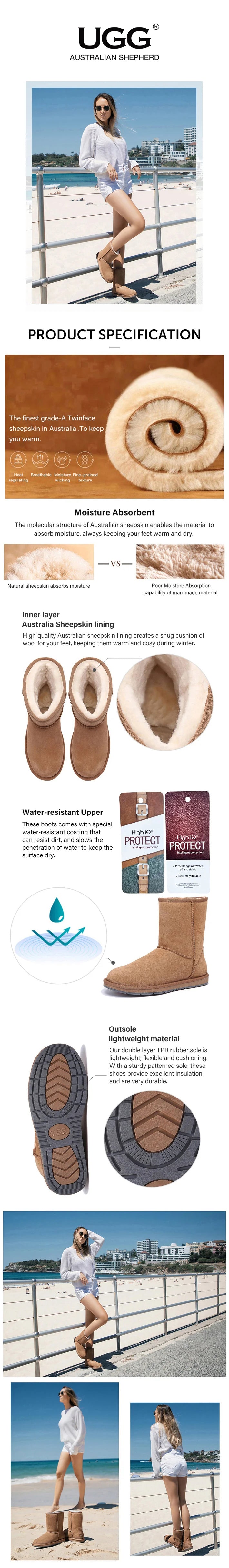AUSTRALIAN SHEPHERD® UGG Boots  Short Classic Suede