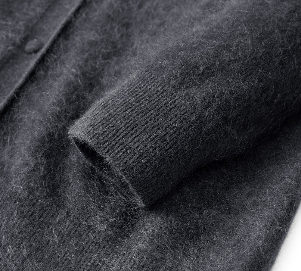 EVERAU® Yak Wool Knit Cardigan Cashmere Blend Loose Fit Morra EVERAU