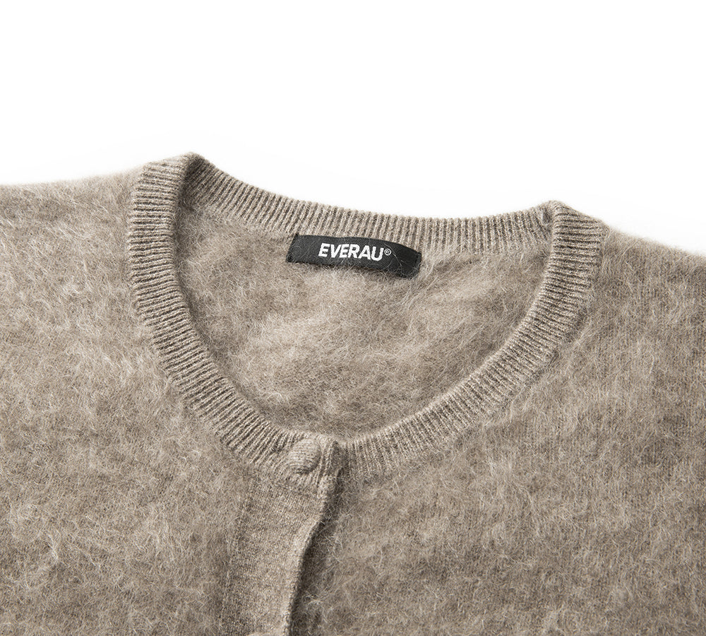 EVERAU® Yak Wool Knit Cardigan Cashmere Blend Loose Fit Morra EVERAU