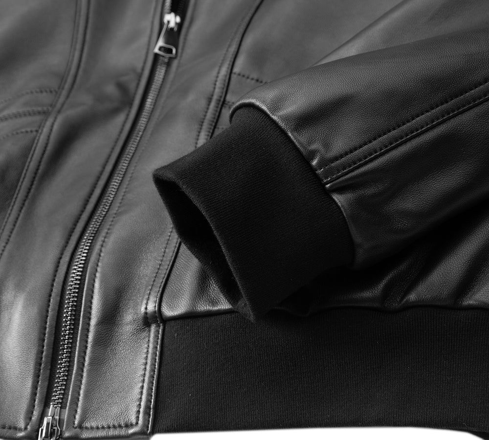EVERAU® Sheepskin Leather Jacket Women Detachable Wool Collar Voco EVERAU