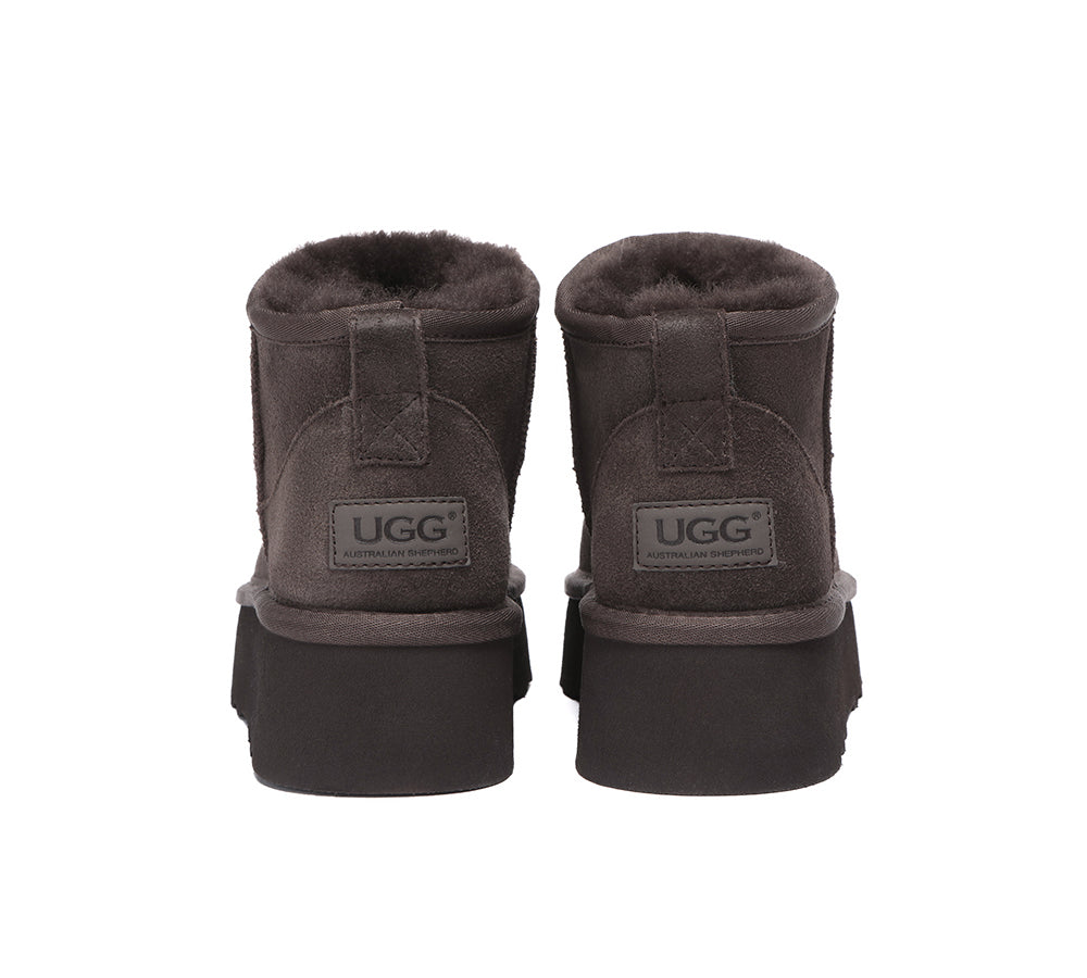 AUSTRALIAN SHEPHERD® UGG Boots Sheepskin Wool Mini Platform Thick Bottom Ronnie UGG AUSTRALIAN SHEPHERD