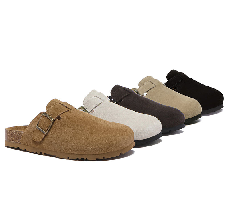 EVERAU® Adjustable Buckled Straps Slip-on Flat Sandal Slides Mason EVERAU