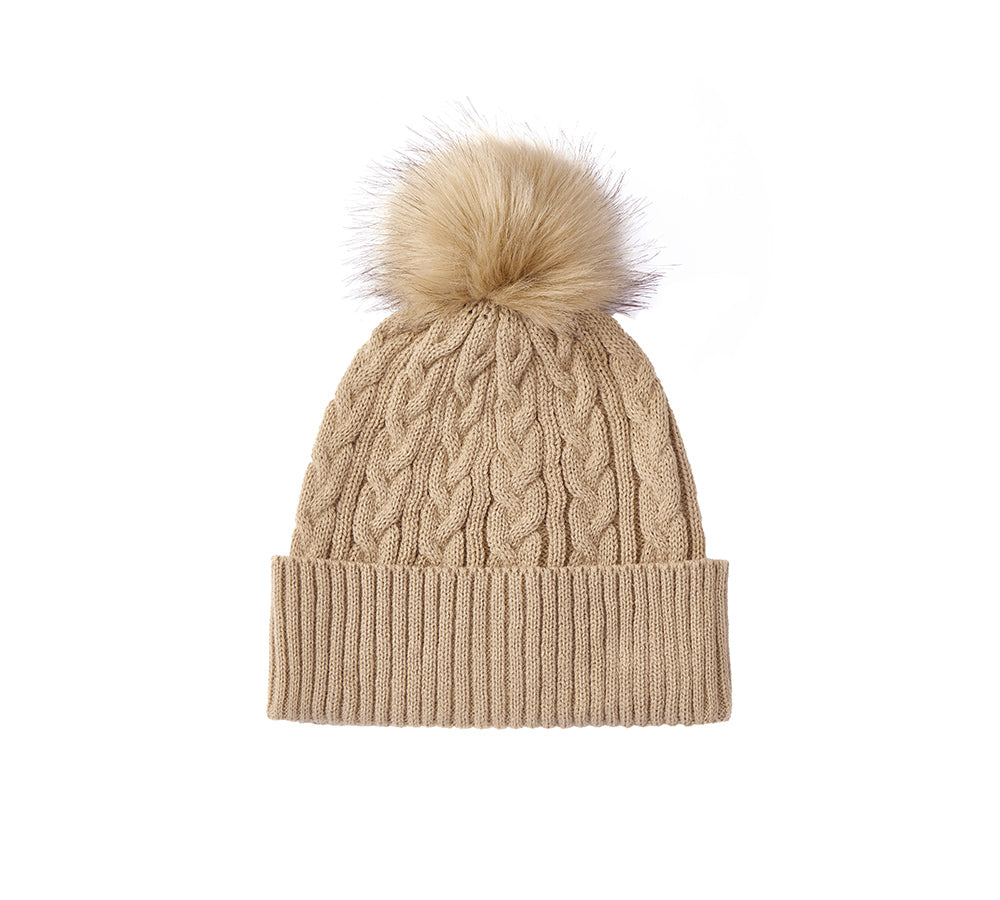 EVERAU® Soft Wool Blend Pom Pom Beanie Conira Hat EVERAU