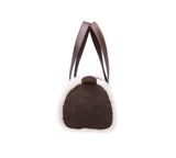 Women Sheepskin Wool Small Hand Carry Shoulder Strap Zip Barrell Bag - UGG EXPRESS