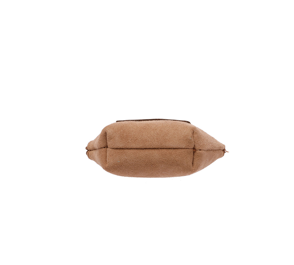 Sheepskin Wool Coin Zip Purse With Key Ring - UGG EXPRESS