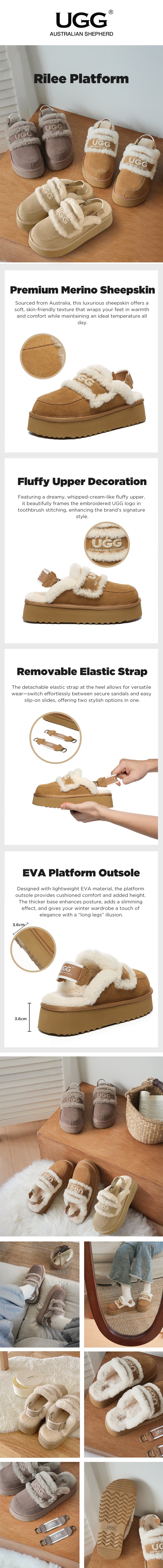 AUSTRALIAN SHEPHERD® UGG Slippers Women Platform Rilee