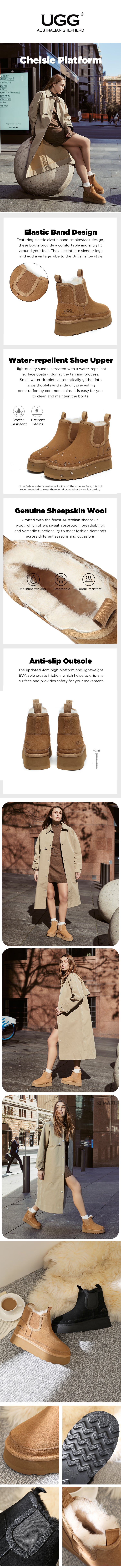 AUSTRALIAN SHEPHERD® UGG Boots  Elastic Band Platform Chelsie