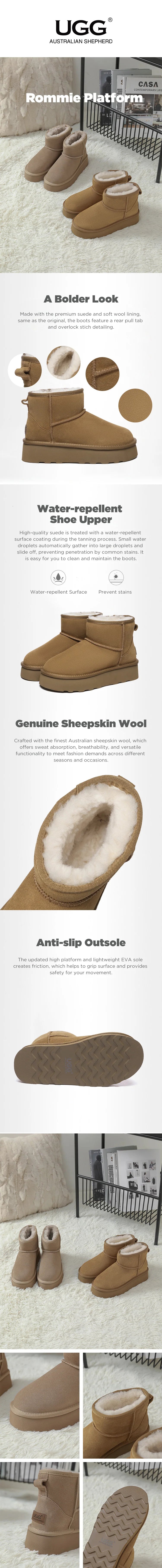 AUSTRALIAN SHEPHERD® UGG Boots Unisex Platform Rommie