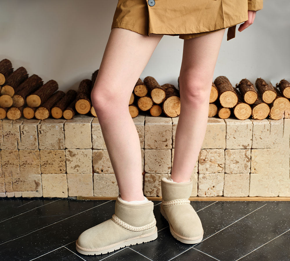 AUSTRALIAN SHEPHERD® UGG Boots Sheepskin Wool Ankle Knitted Fayle UGG AUSTRALIAN SHEPHERD