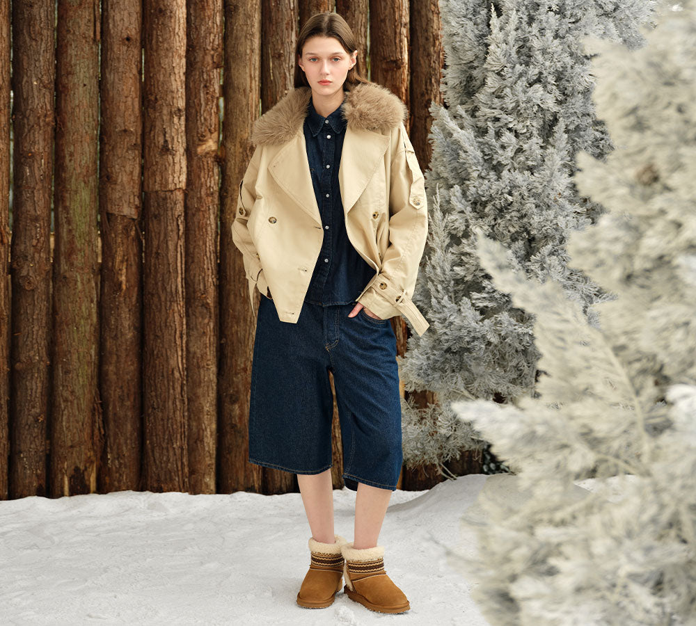 AUSTRALIAN SHEPHERD® UGG Boots Sheepskin Wool Shearling Knitted Mini Ferlat UGG AUSTRALIAN SHEPHERD