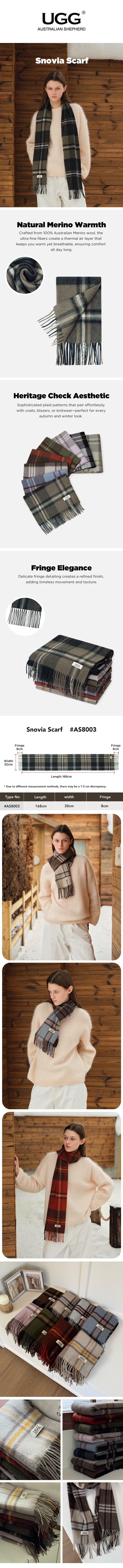 AUSTRALIAN SHEPHERD® 100% Wool Check Scarf Snovia