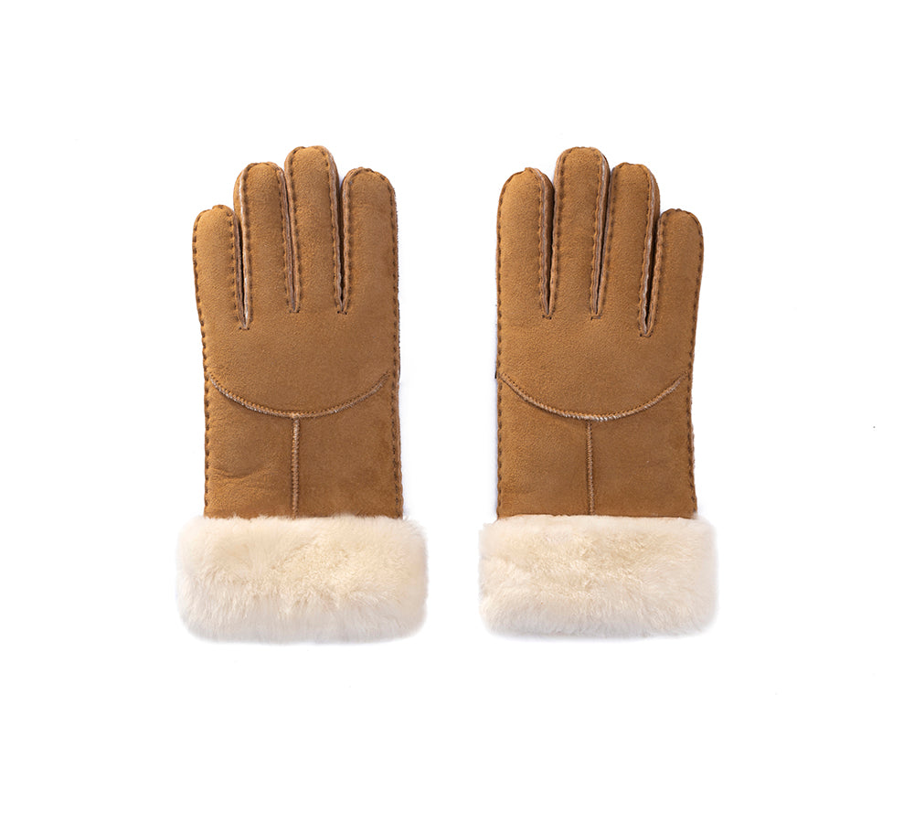 EVERAU® Ladies Gloves Fluffy Sheepskin Wool Stacey - UGG EXPRESS