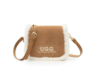 AUSTRALIAN SHEPHERD® Women Fluffy Wool Adjustable Strap Over Shoulder Messenger Bag