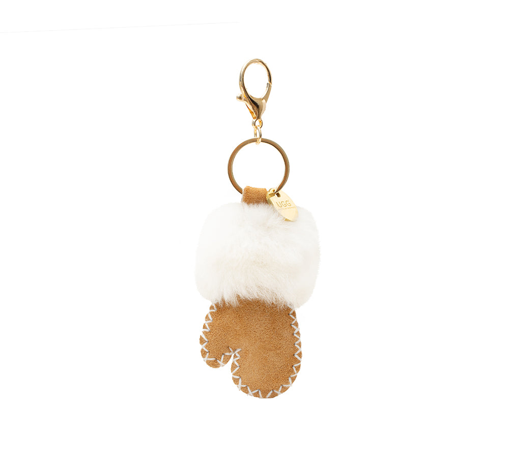 AUSTRALIAN SHEPHERD® UGG Glove Fluffy Sheepskin Wool Keyring UGG AUSTRALIAN SHEPHERD
