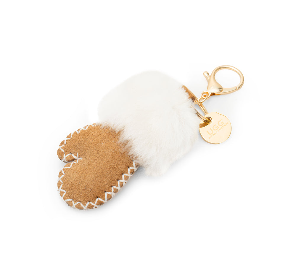 AUSTRALIAN SHEPHERD® UGG Glove Fluffy Sheepskin Wool Keyring UGG AUSTRALIAN SHEPHERD