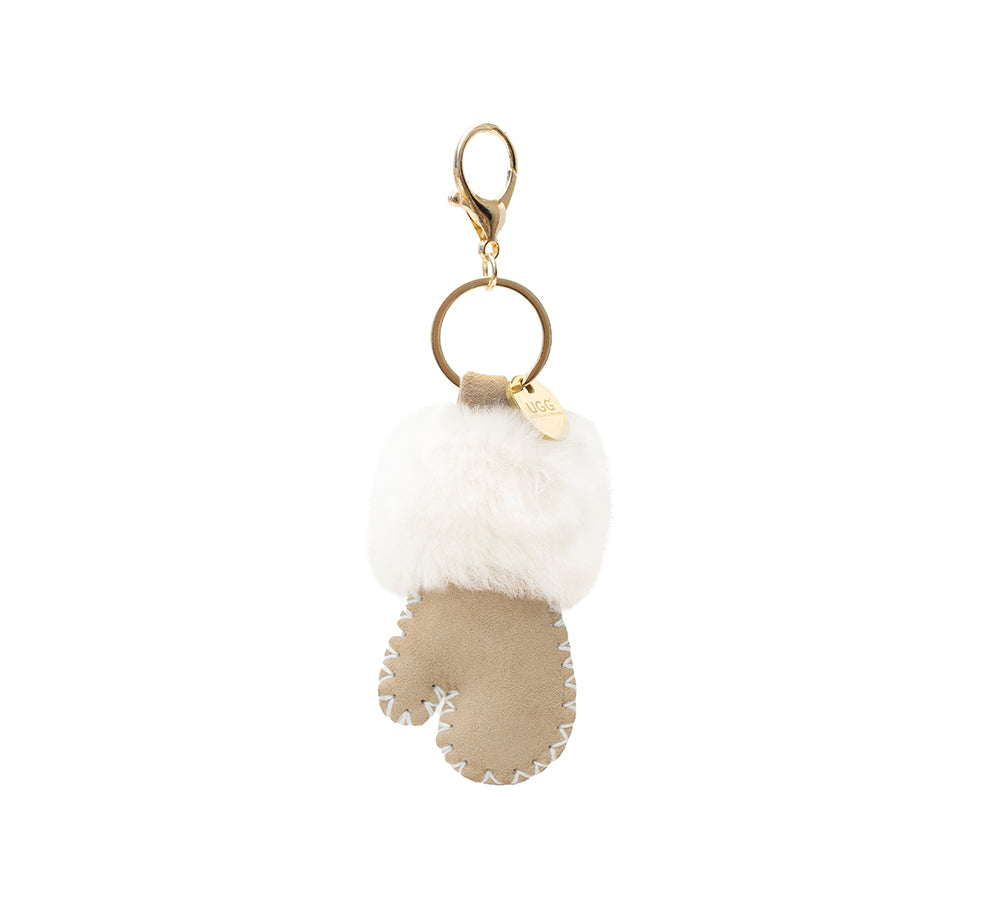 AUSTRALIAN SHEPHERD® UGG Glove Fluffy Sheepskin Wool Keyring UGG AUSTRALIAN SHEPHERD