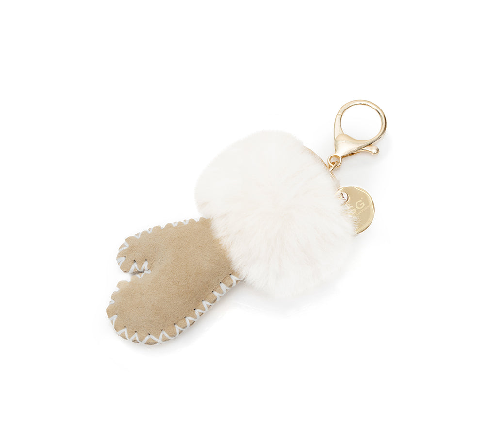 AUSTRALIAN SHEPHERD® UGG Glove Fluffy Sheepskin Wool Keyring UGG AUSTRALIAN SHEPHERD