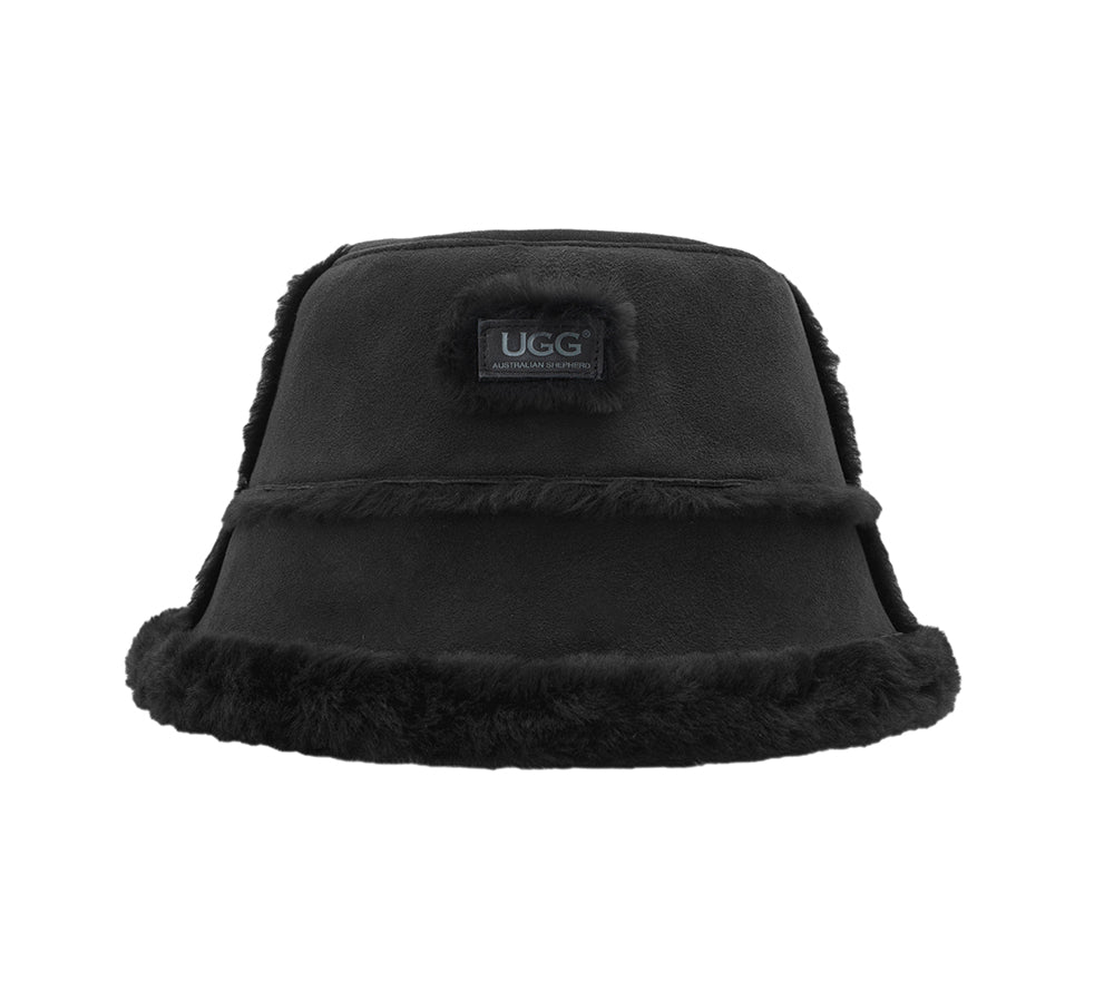 AUSTRALIAN SHEPHERD® Fluffy Sheepskin Wool Bucket Hat Stacea UGG AUSTRALIAN SHEPHERD
