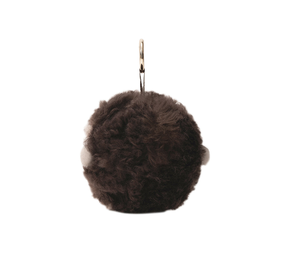 AUSTRALIAN SHEPHERD® Fluffy Sheepskin Wool Roun Keyring UGG AUSTRALIAN SHEPHERD