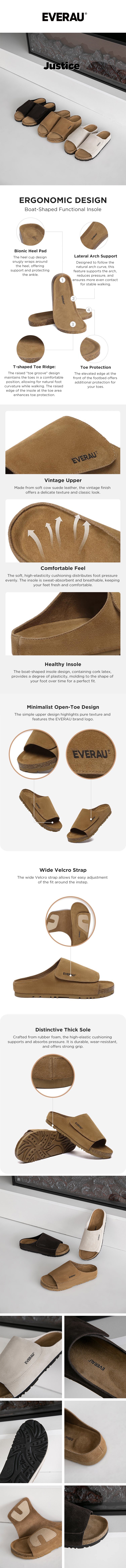 EVERAU® Men Adjustable Embossed Slip-on Slides Large Size Justice
