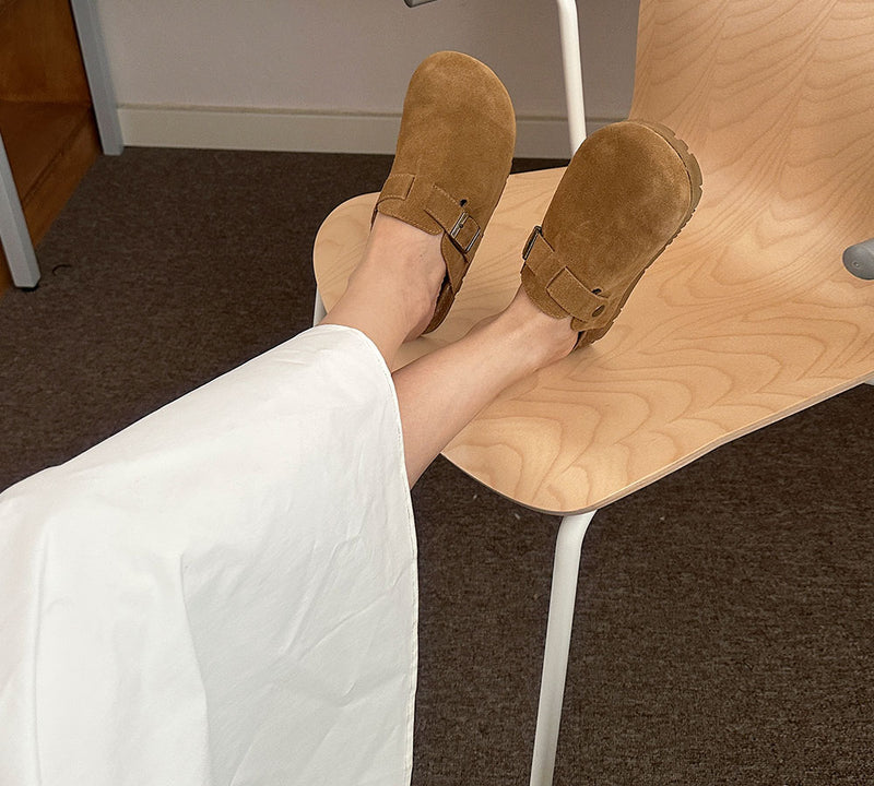 EVERAU® Adjustable Buckled Straps Slip-on Flat Sandal Slides Mason