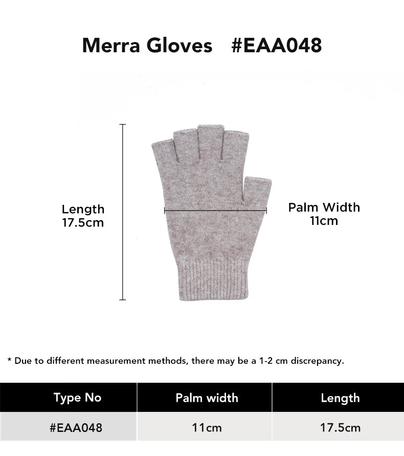 EVERAU® Knitted Merra Gloves size chart