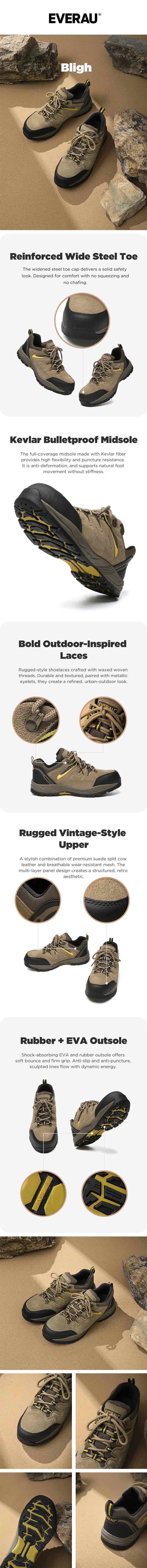 EVERAU® Men Boots  Steel Toe Work Boots Bligh