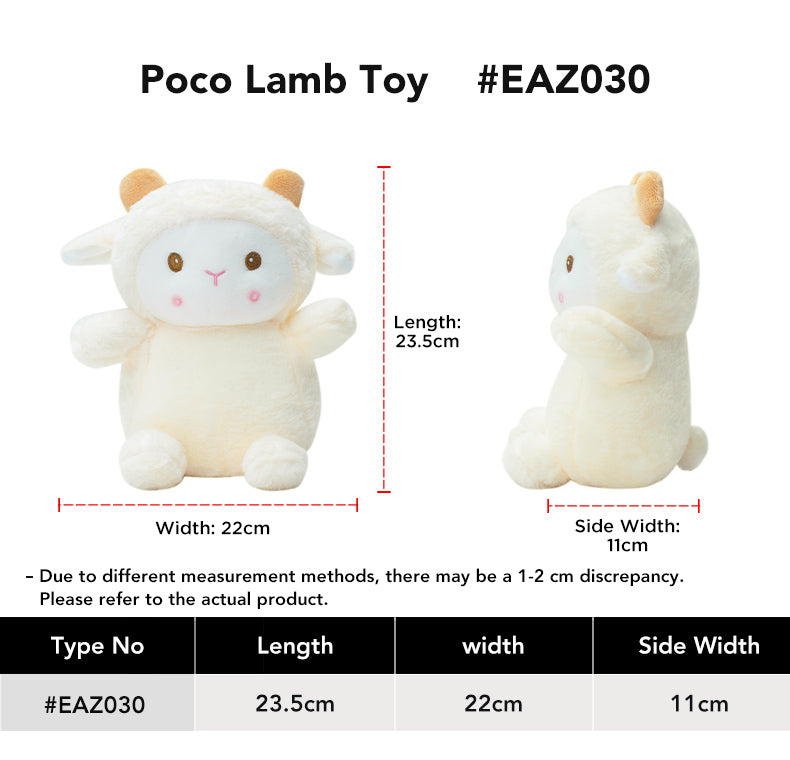 EVERAU® Poco Lamb Toy size chart