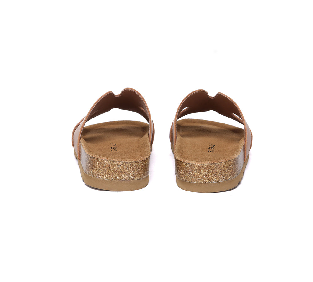 EVERAU® Women Slides Leather Flat Heidy