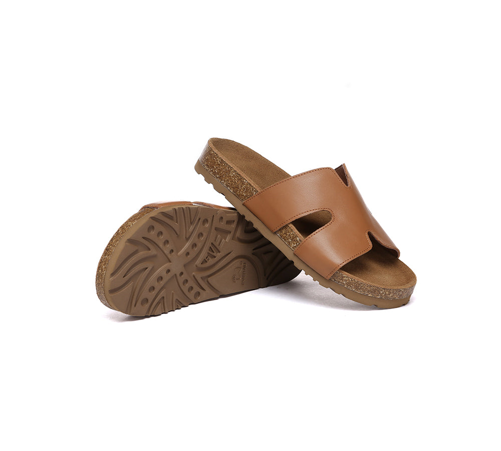 EVERAU® Women Slides Leather Flat Heidy