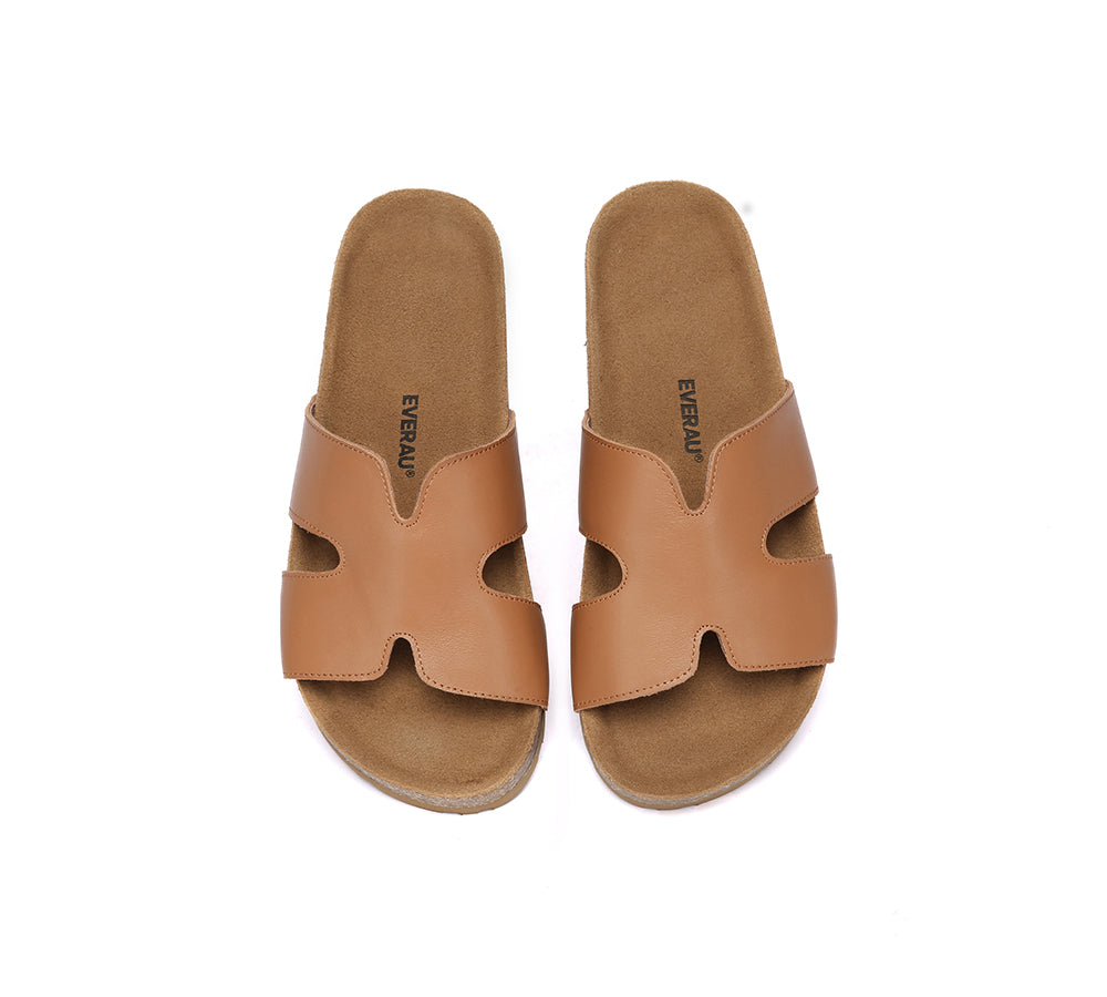 EVERAU® Women Slides Leather Flat Heidy