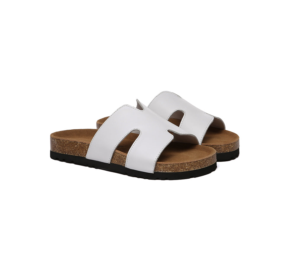 EVERAU® Women Slides Leather Flat Heidy