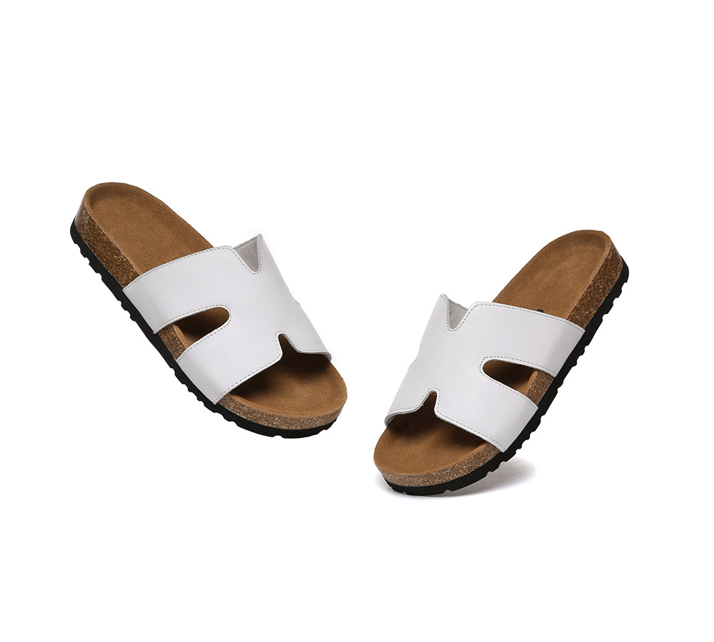 EVERAU® Women Slides Leather Flat Heidy