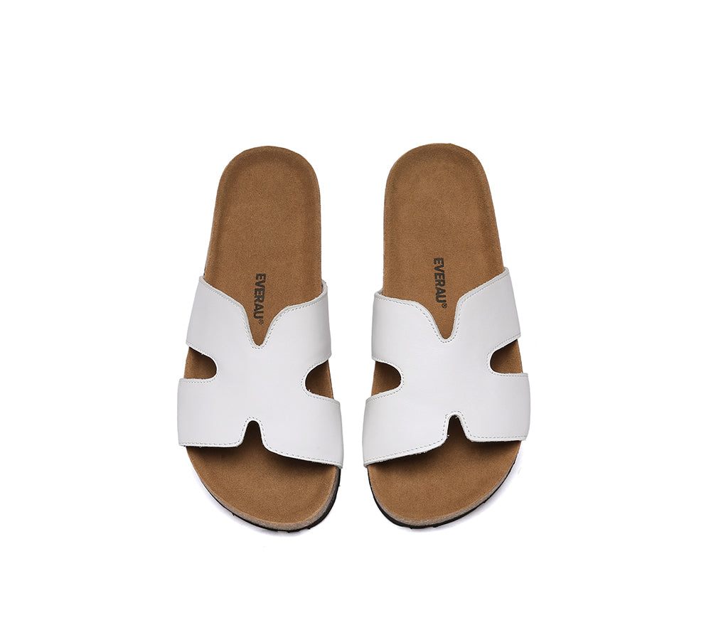 EVERAU® Women Slides Leather Flat Heidy