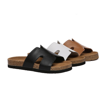 EVERAU® Women Slides Leather Flat Heidy