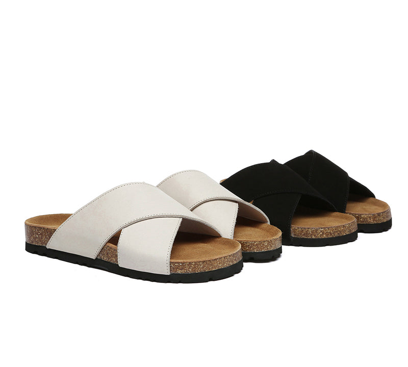 EVERAU® Women Slides Leather Crossover Croia