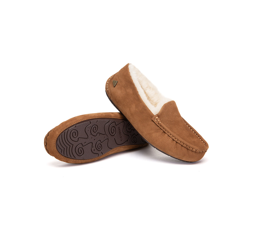 EVERAU® UGG Slippers Sheepskin Wool Moccasin Loafers Pielet EVERAU