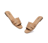 EVERAU® Women Leather Woven Flat Slides Bolita