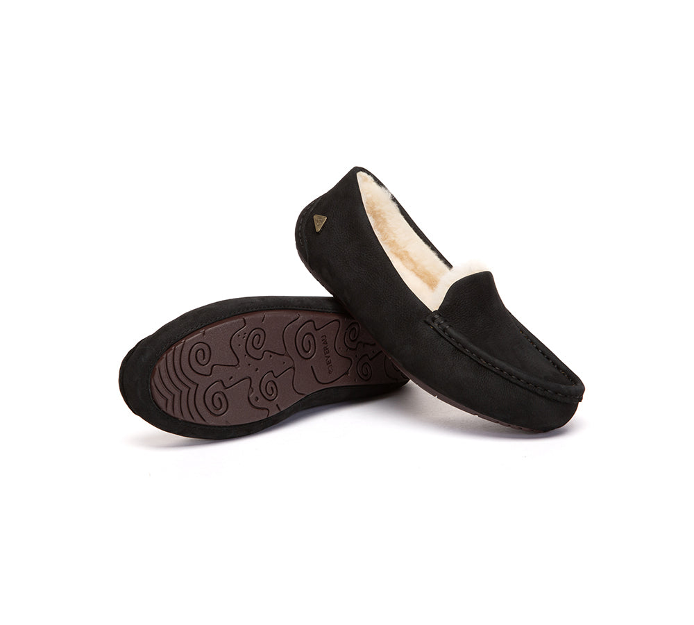 EVERAU® UGG Slippers Sheepskin Wool Moccasin Loafers Pielet EVERAU