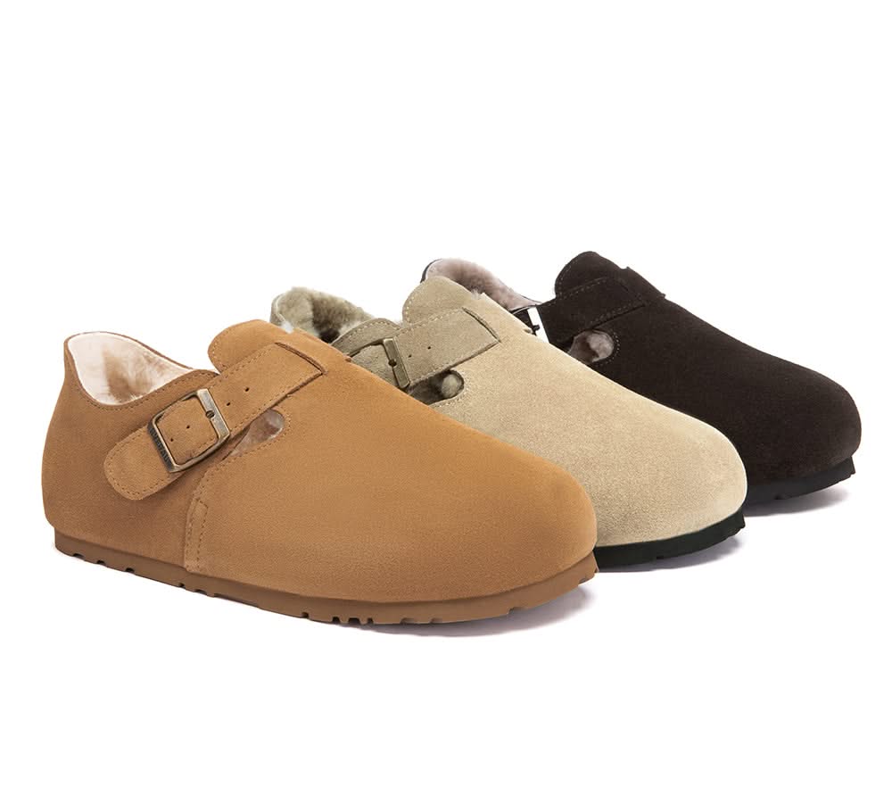 AUSTRALIAN SHEPHERD® UGG Slippers Sheepskin Wool Birkenstock Adjustable Hazora EVERAU