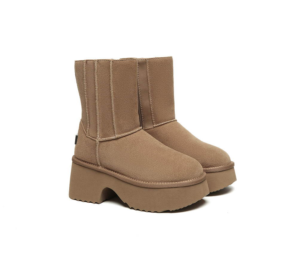 UGG EVERAU® UGG Boots Short Zipper Chunky Platform Yuana