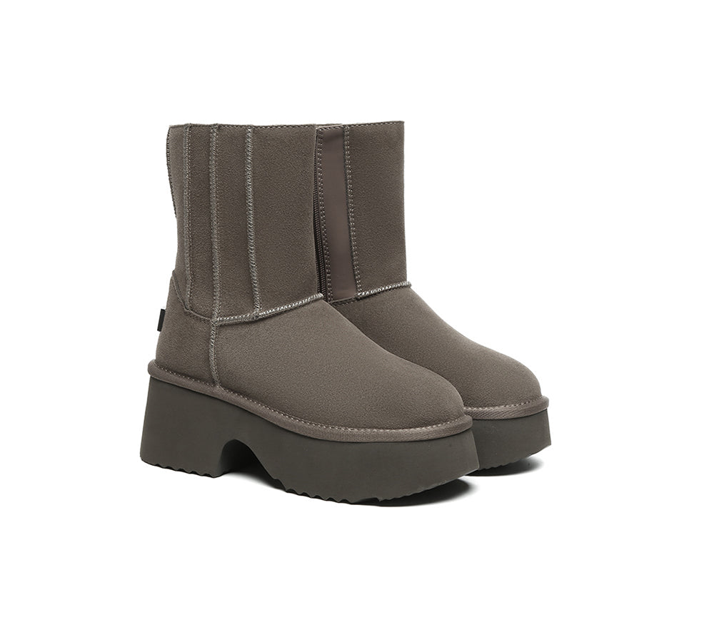 UGG EVERAU® UGG Boots Short Zipper Chunky Platform Yuana