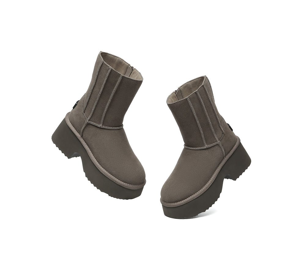 UGG EVERAU® UGG Boots Short Zipper Chunky Platform Yuana