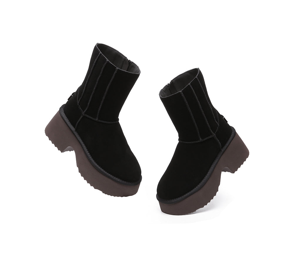 UGG EVERAU® UGG Boots Short Zipper Chunky Platform Yuana