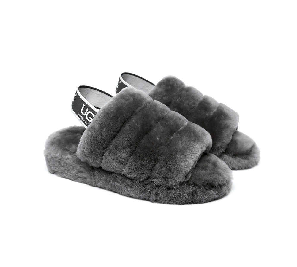 AUSTRALIAN SHEPHERD® UGG Women Fluffy Slides Puffy UGG AUSTRALIAN SHEPHERD