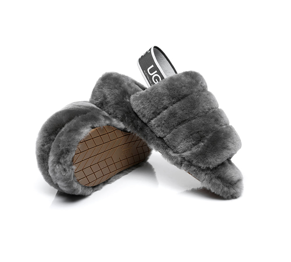 AUSTRALIAN SHEPHERD® UGG Women Fluffy Slides Puffy UGG AUSTRALIAN SHEPHERD
