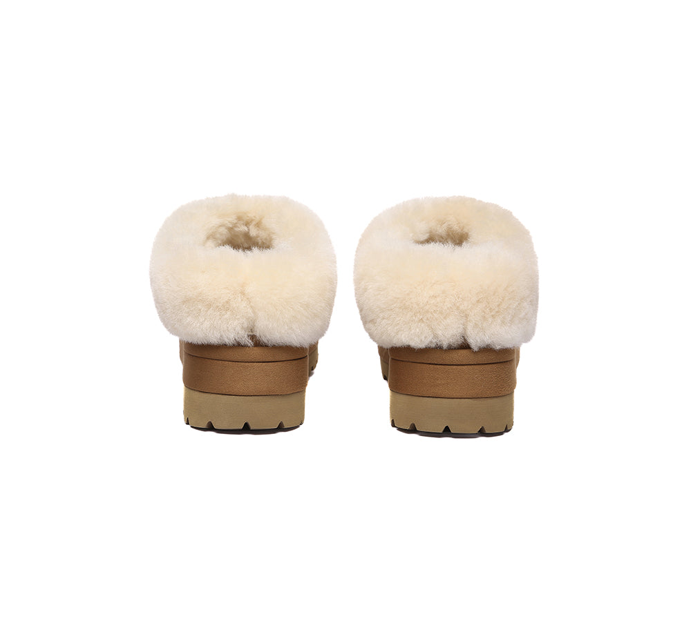 UGG EVERAU?? UGG Slippers Women Sheepskin Wool Collar Ankle Platform Ulrika - UGG EXPRESS