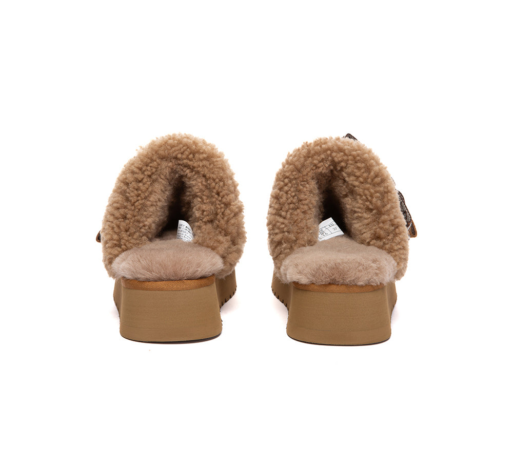 AUSTRALIAN SHEPHERD® UGG Slippers Women Sheepskin Wool Bow Platform Cecil UGG AUSTRALIAN SHEPHERD