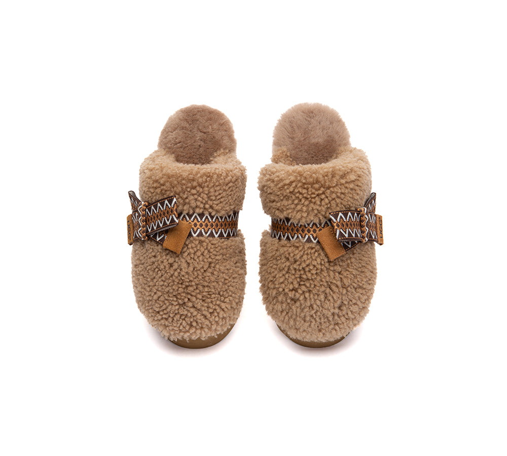 AUSTRALIAN SHEPHERD® UGG Slippers Women Sheepskin Wool Bow Platform Cecil UGG AUSTRALIAN SHEPHERD