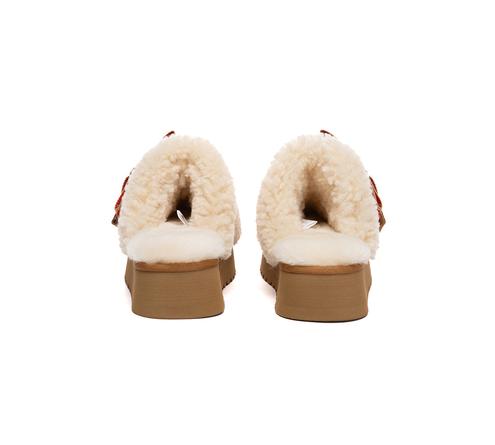 AUSTRALIAN SHEPHERD® UGG Slippers Women Sheepskin Wool Bow Platform Cecil UGG AUSTRALIAN SHEPHERD